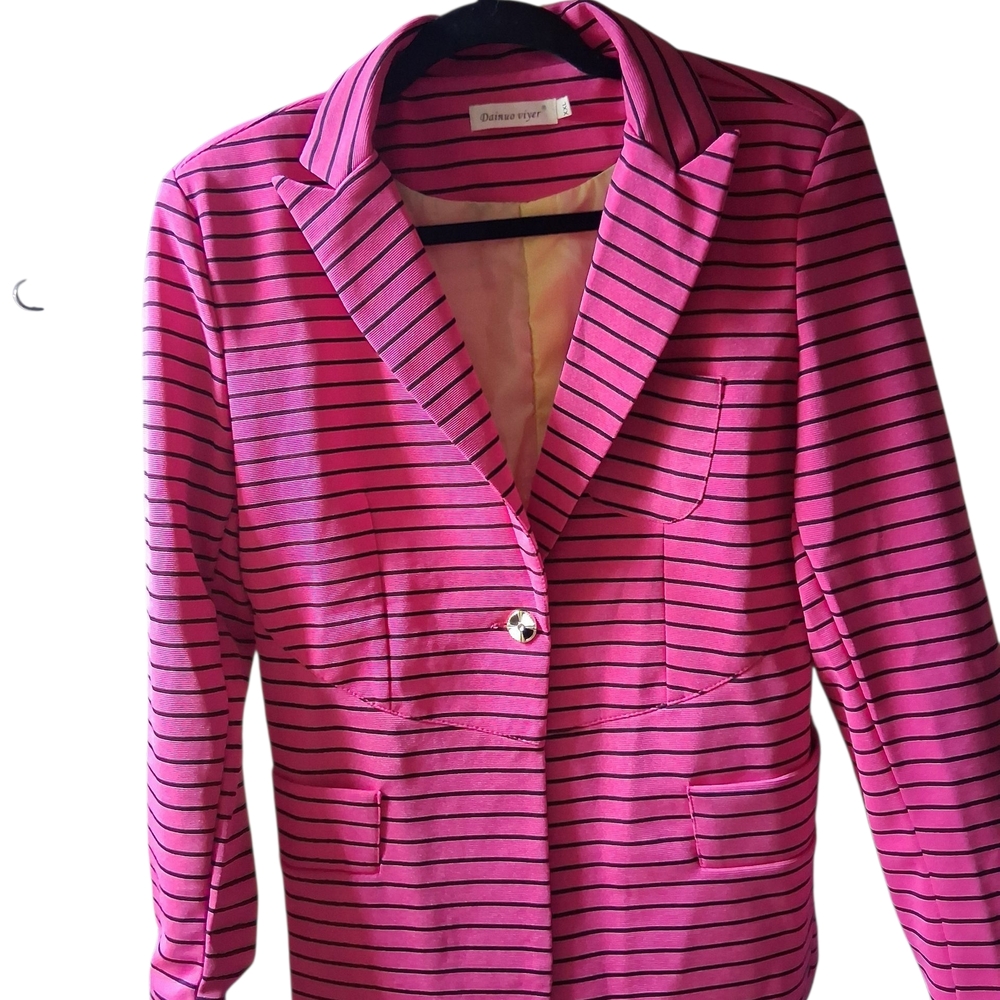 Chic Pink Striped Blazer by Charter Club